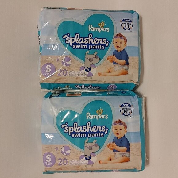 PAMPERS Little Swimmers 20 Pack x 2 Size Small 13-24lb 6-11kg Disposable… - Picture 2 of 4